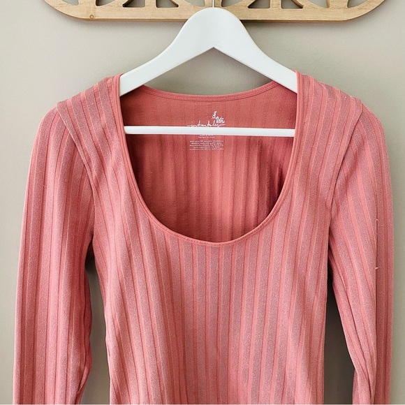 Free People Lucky You Layering Top Copper/Pink Sz M/L - Picture 2 of 10